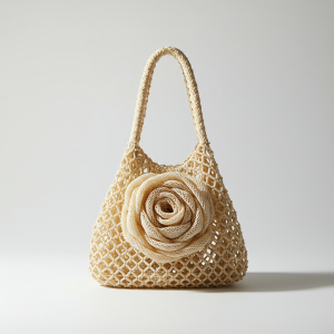 CREAM MESH HANDBAG