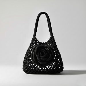 BLACK MESH HANDBAG